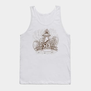 UFO Cow Outline Art Tank Top